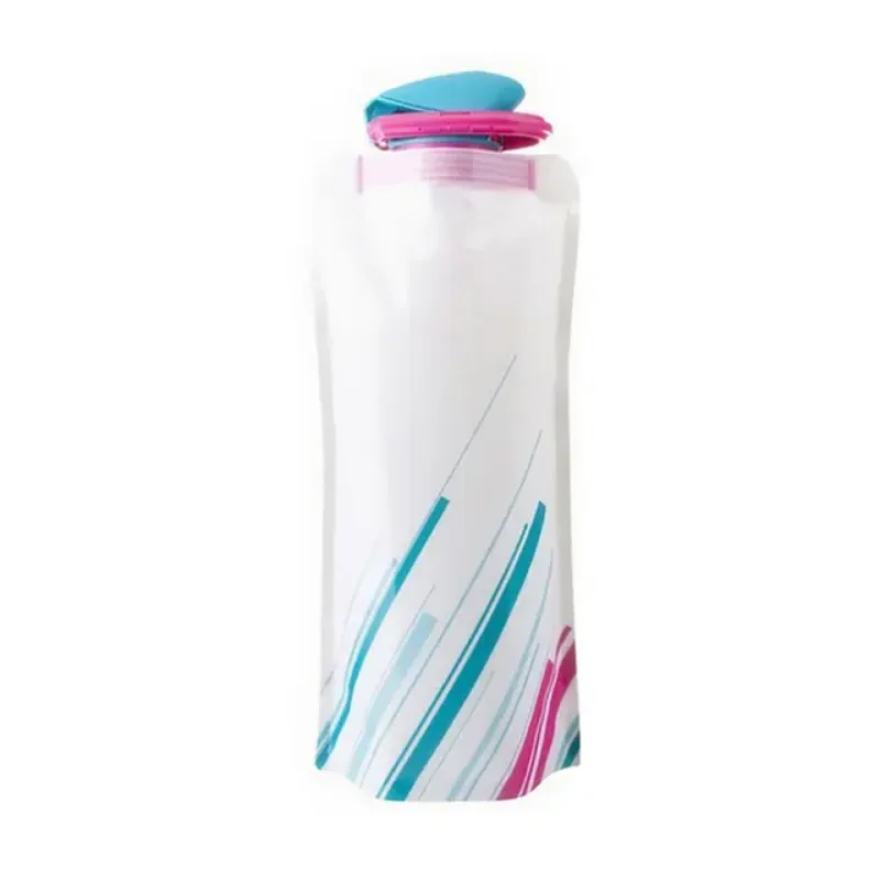 Taşınabilir Ultralight katlanabilir su torbası 700ml su şişesi kılıfı açık spor malzemeleri yürüyüş koşu yumuşak Flask su şişesi