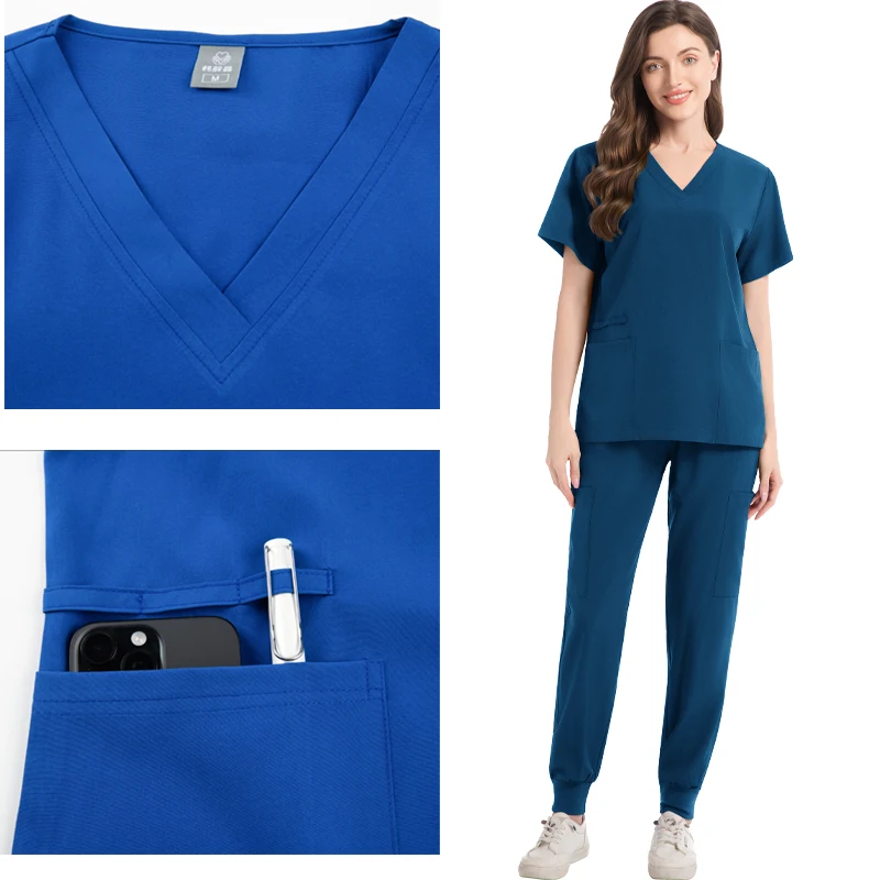 Frauen Peeling Schönheitssalon Spa Dental Arzt Krankenschwester Krankenhaus Medizinische Pflege Jogger Hosen 2-teilige Peelings Uniformen Sets Dental Peeling