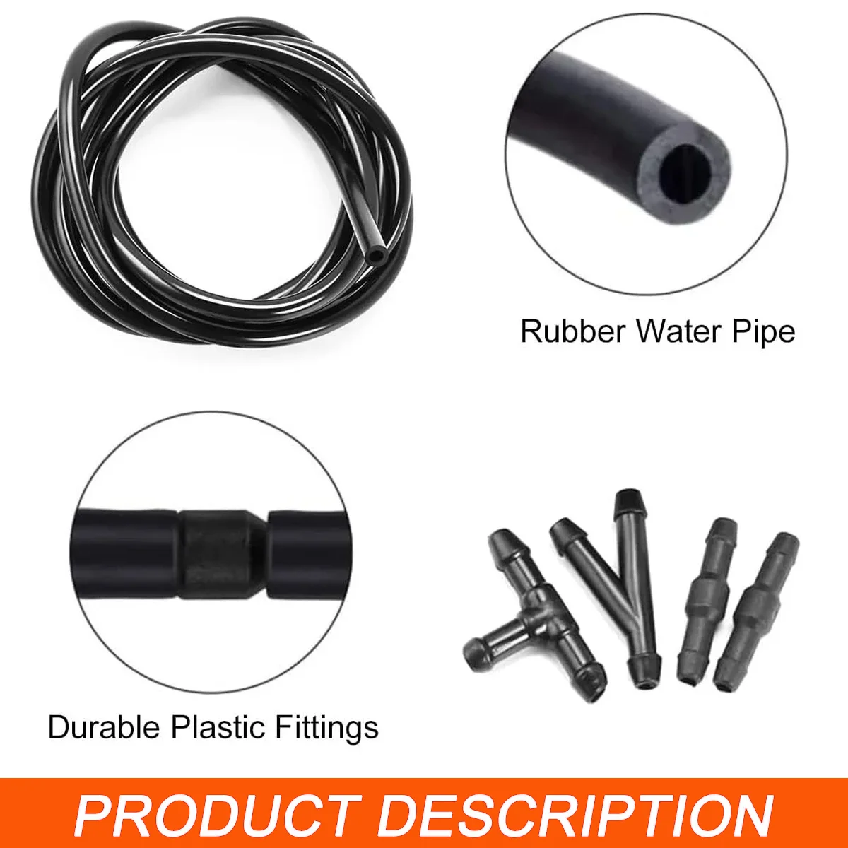 11pcs Windshield Cleaning Rubber Hose Joint T Y I Type Wiper Cleaning Water Hose Connector Car Wiper Spray Pipe Accessories