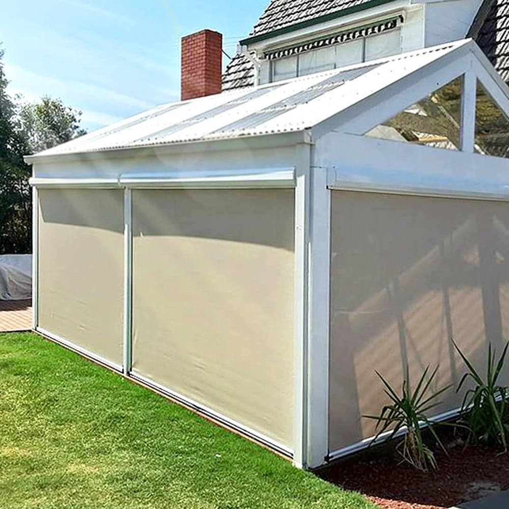 8.11x6.5 Power Outside Awning Mechanical Electric Aluminum Curtains Venetian Smart Blinds Shades & Shutters