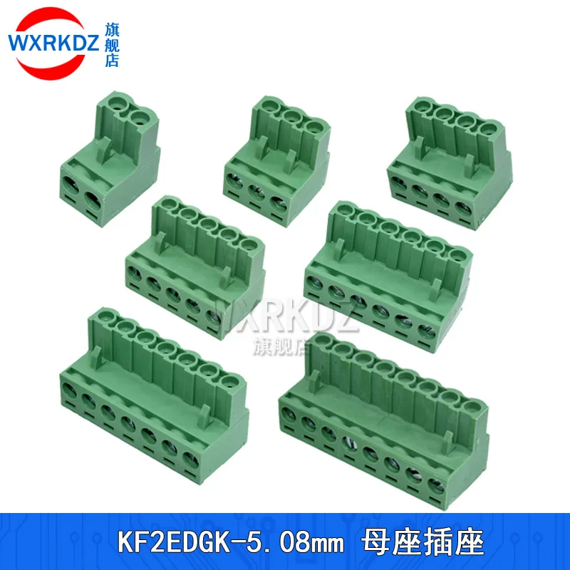 

5pcs 5.08mm Female socket plug 2EDGK connector plug-in PCB wiring terminal Blocks Screw Type 2p 3 4 5 6 7 8 9 10 12P