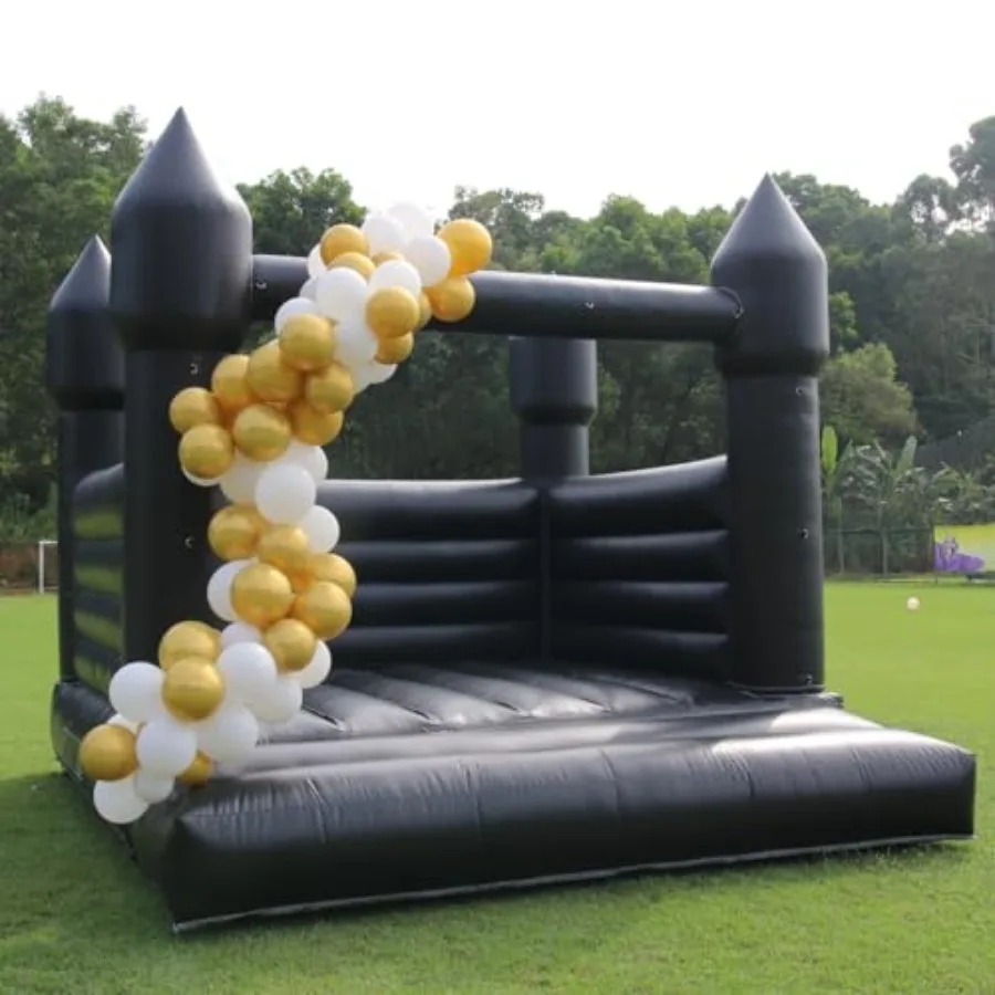 

Черный надувной батут для улицы и сада, для свадебного декора, с воздуходувкой, из ПВХ, надувной домик-батут для прыжков