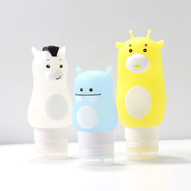 50/70/90 مللي المحمولة لطيف إعادة الملء زجاجة السفر سيليكون زجاجات فارغة شامبو استحمام ضغط الحاويات ماكياج أداة