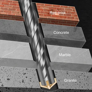 1 قطعة مثقاب مطرقة تأثير متقاطع 450 مم سبائك صلبة ممتدة أربعة حواف SDS بالإضافة إلى بلاط الجدار الخرساني الرخام الجرانيت أربعة حواف مثقاب أفضل 8 آلات حفر الحجر مبيعا - No6