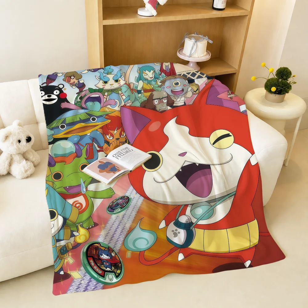 Anime Game Cute Cartoon Y-Yo-kai Watch Warm Soft Plush Blanket Sofa Living Room Nap Home Bedroom Travel Gift Flannel Pet Hogar