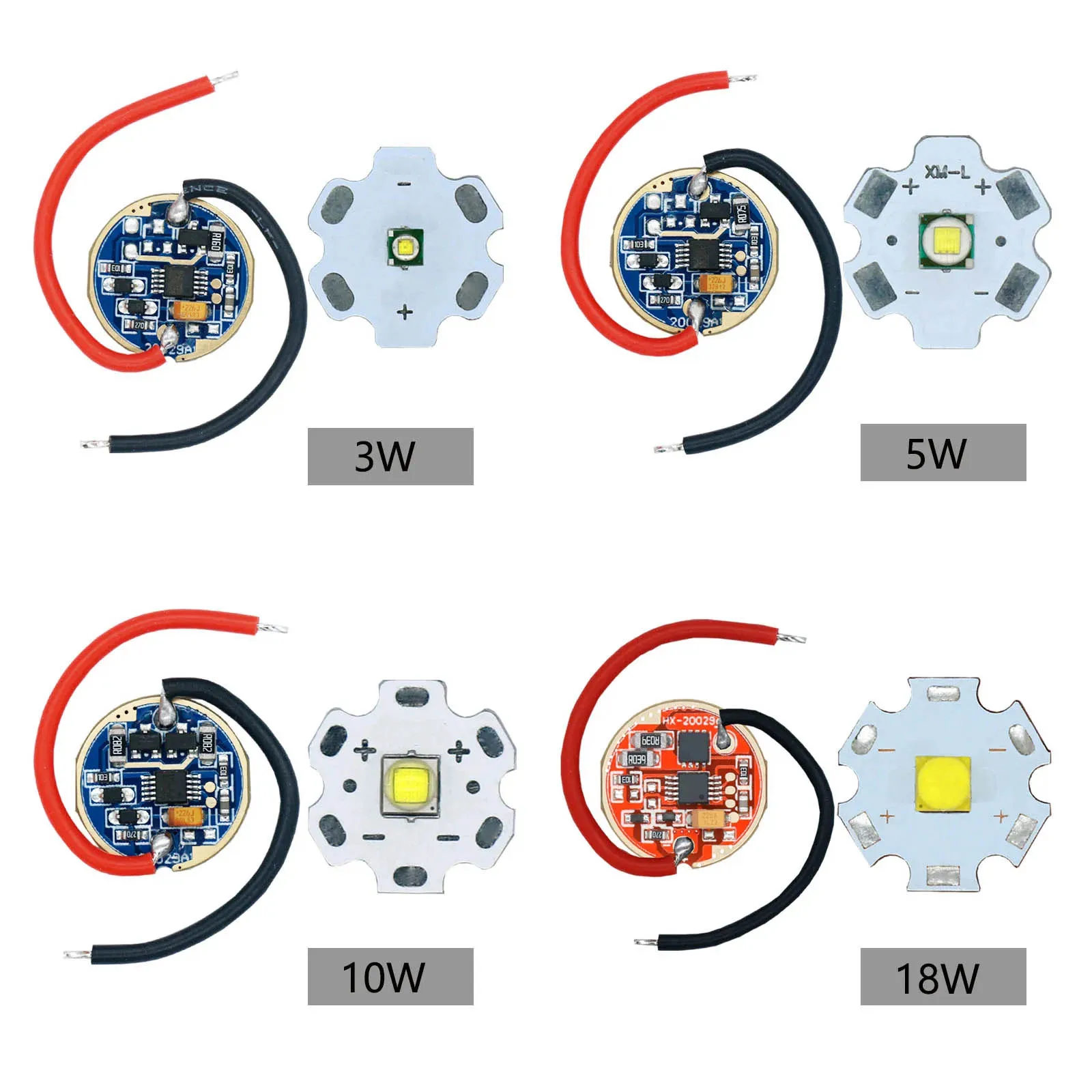 High Quality LED Torch Constant Current Driver + Lamp Bead Set DC4.4V 16.7mm 3W 5W 10W 18W XHP50 XML2 T6 U2 5-Modes