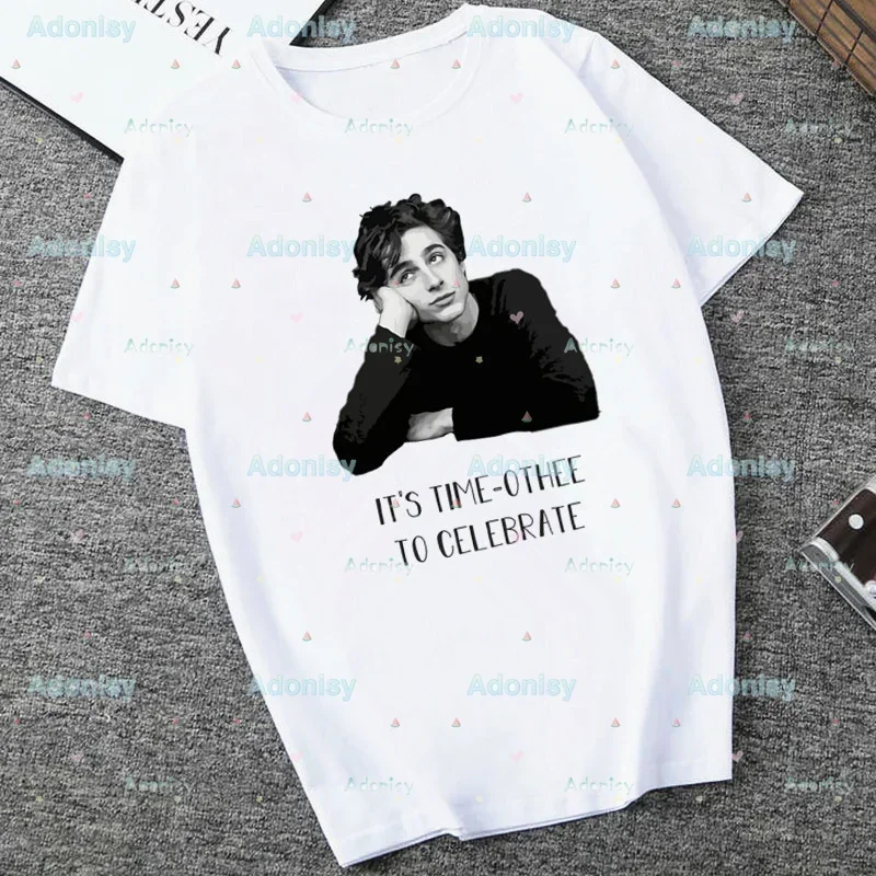 Timothee Chalamet 90s Call Me By Your Name Harajuku Women's T-shirts Top Casual Fashion Tops Female T-shirt