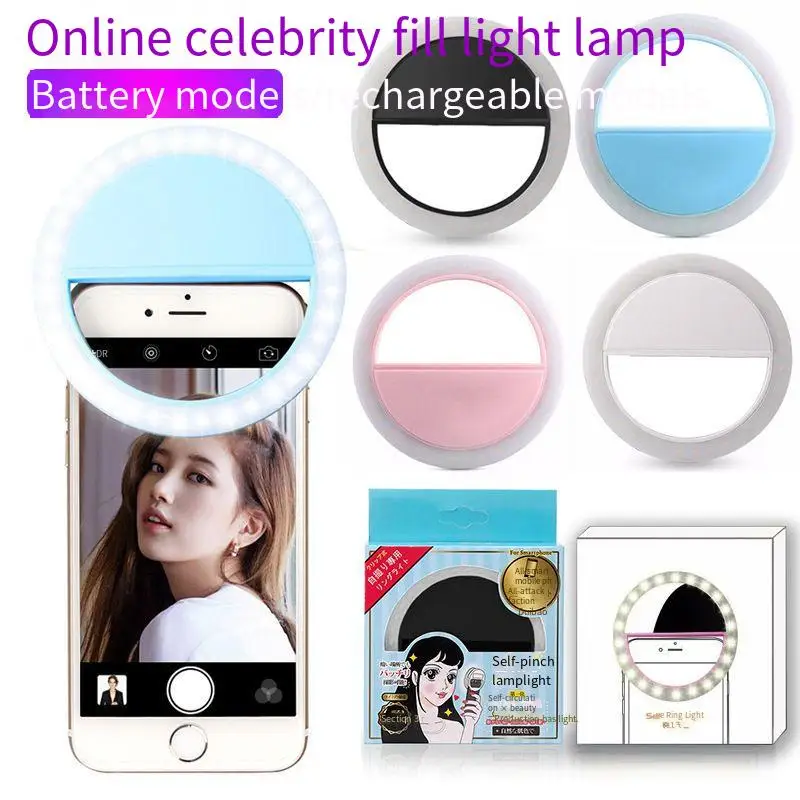 

Mobile Camera Flash Light for Selfie Toroidal Fill Light Rechargeable LED Flash Lamp Rk12 Beauty Anchor Live Streaming Light