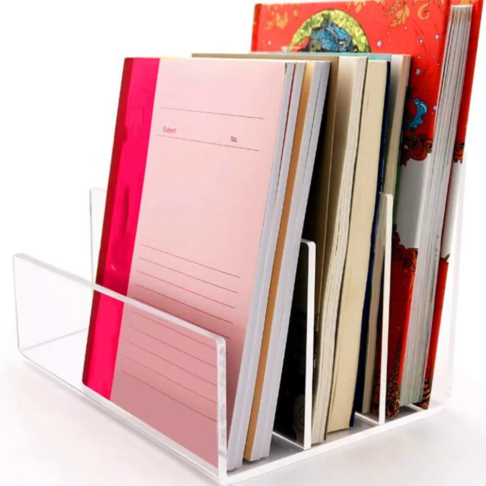 

Transparent Storage Box Multi Compartment Acrylic File ganizer Desktop Holder Office Supply Folder Case Document Rack