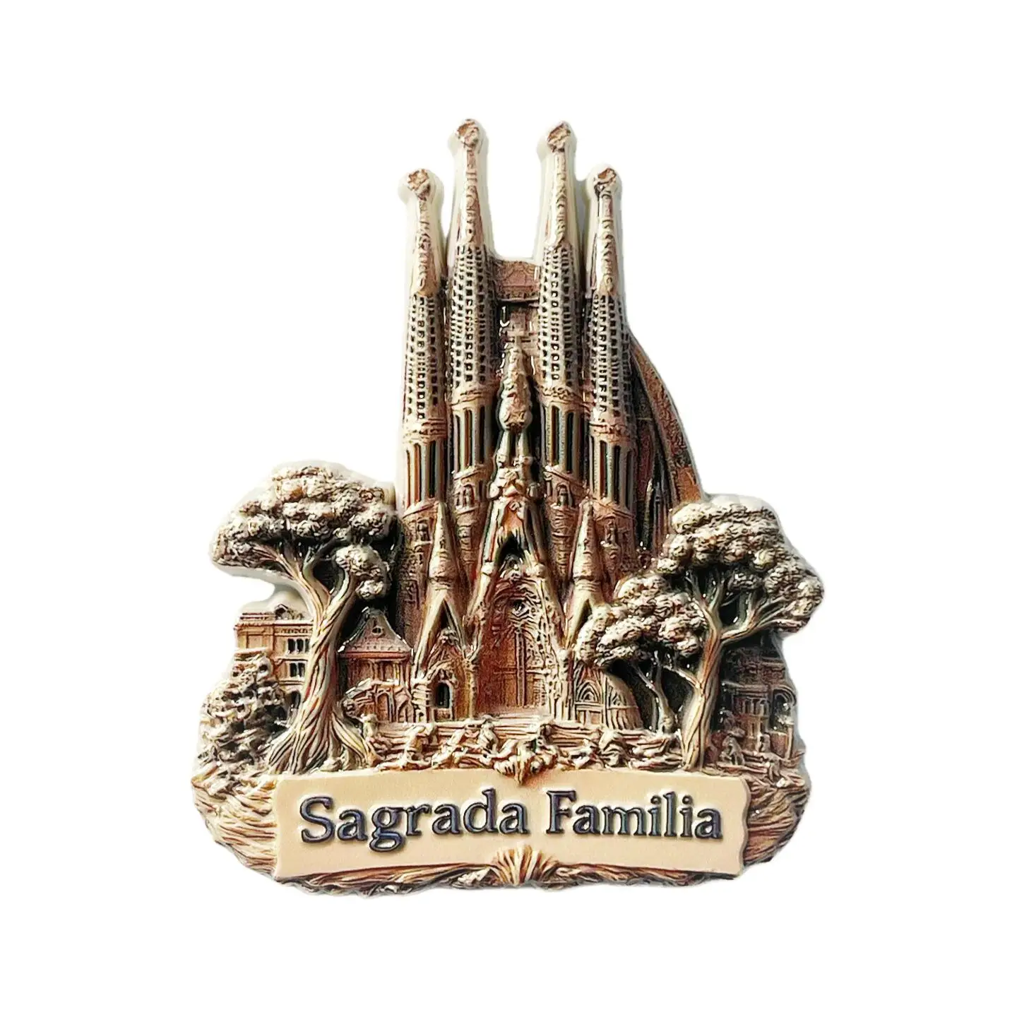 Imán de Refrigerador con Diseño de Lugares Emblemáticos de Barcelona, España: Casa Batlló, Sagrada Familia, Arquitectura, Recuerdo Turístico