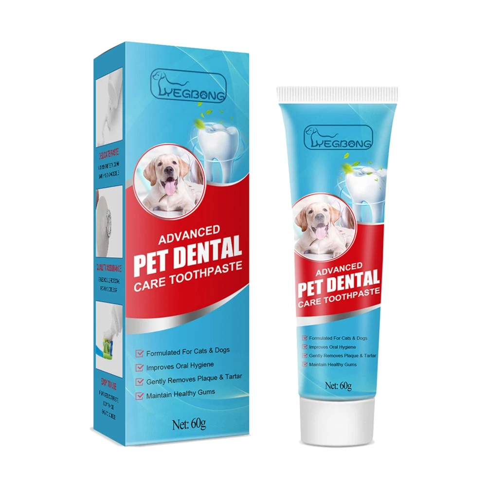 60g Dental Toothpaste Oral Care Puppy Kitten Cat Edible Toothpaste Remove Tartar Dog Cat Toothpaste Fresh Breath Pet Accessories
