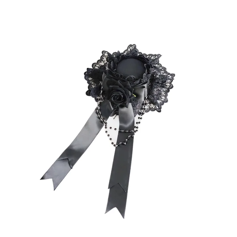 Cappello gotico retrò scuro Copricapo Lolita Accessorio per capelli di Halloween Accessori per feste fotografiche da vampiro europeo