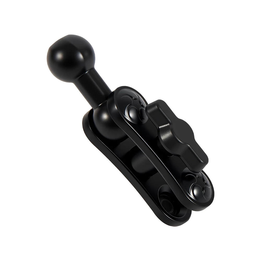 Aluminum 17mm Ball Mount Extension Arm, 360° Rotating for Car Phone/GPS Holder, Double Socket Adapter