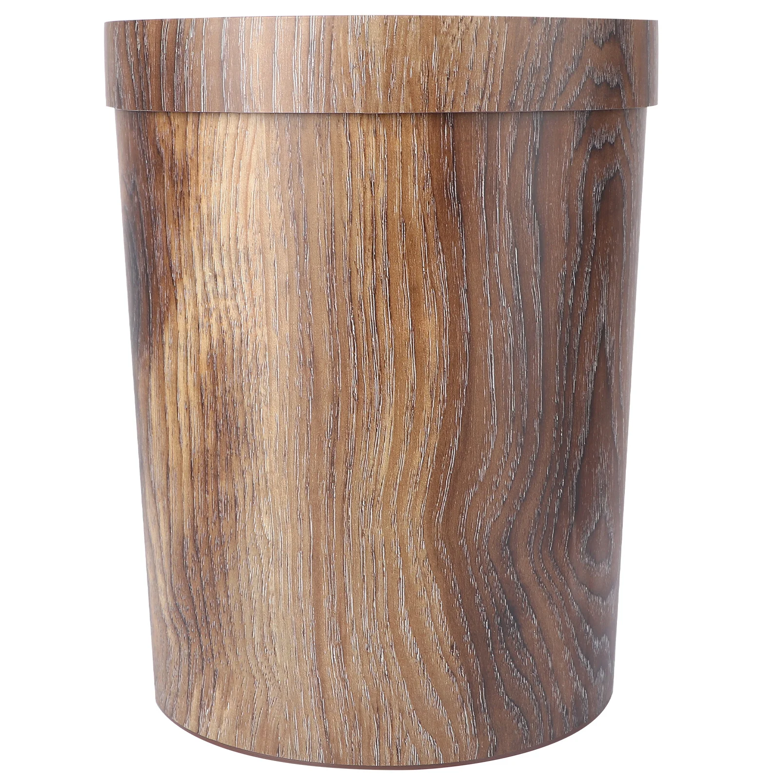 

Retro Trash Can Wood Grain Finish Bedroom Bathroom Home Office Wastebasket Kitchen Garbage Bin Living Room Decorative Dustbin Pp