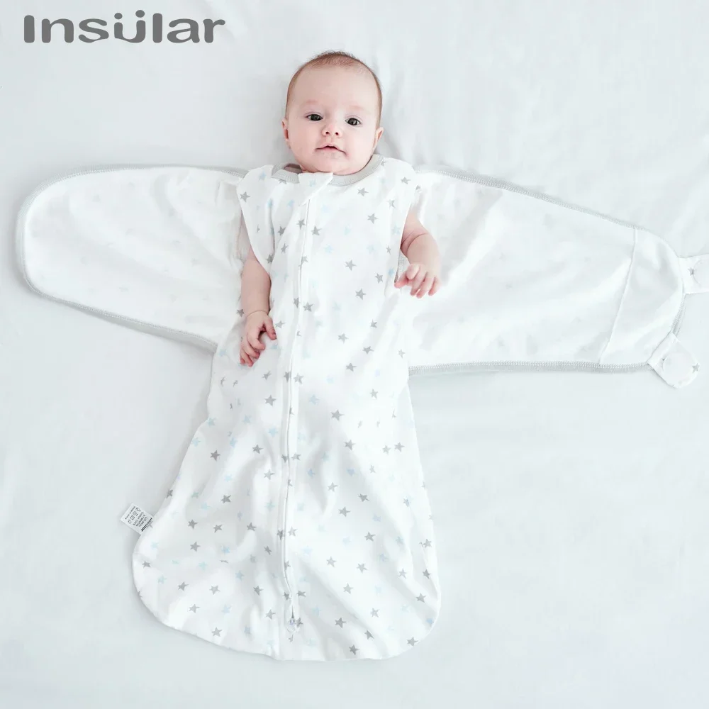 INSULAR Newborn Anti-Startle Sleeping Bag Baby Comfortable Sleep Sack Thin Infant Breathable Pajamas Universal 4 Seasons