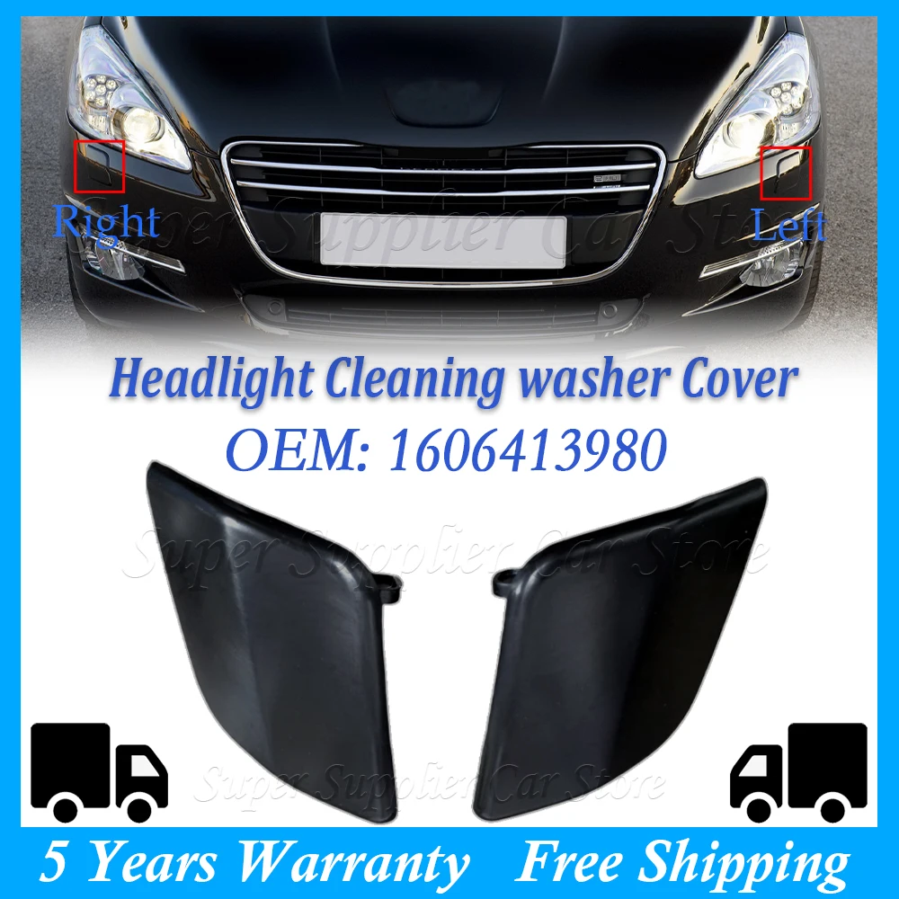 

New Bumper Cover Headlamp Headlight Washer Spray Cover Cap Front Left /Right 1606413980 For Peugeot 508 2010 2011 2012 2013 2014