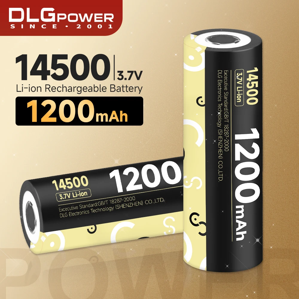 

DLGpower 14500 1200mah li-ion Battery Higher Capacity 3.7V Reachargeable Battery For Electric toys Electronic candle Flashlight