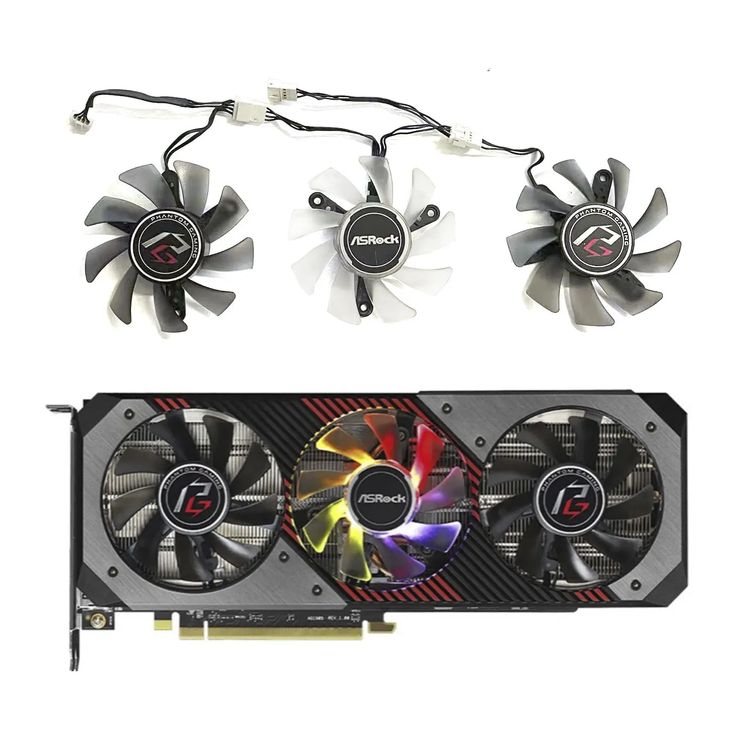 75MM PVA080E12R DC12V 0.50A 4Pin for ASRock Radeon RX 5700 Phantom Gaming D 8G OC RX5700 PGD