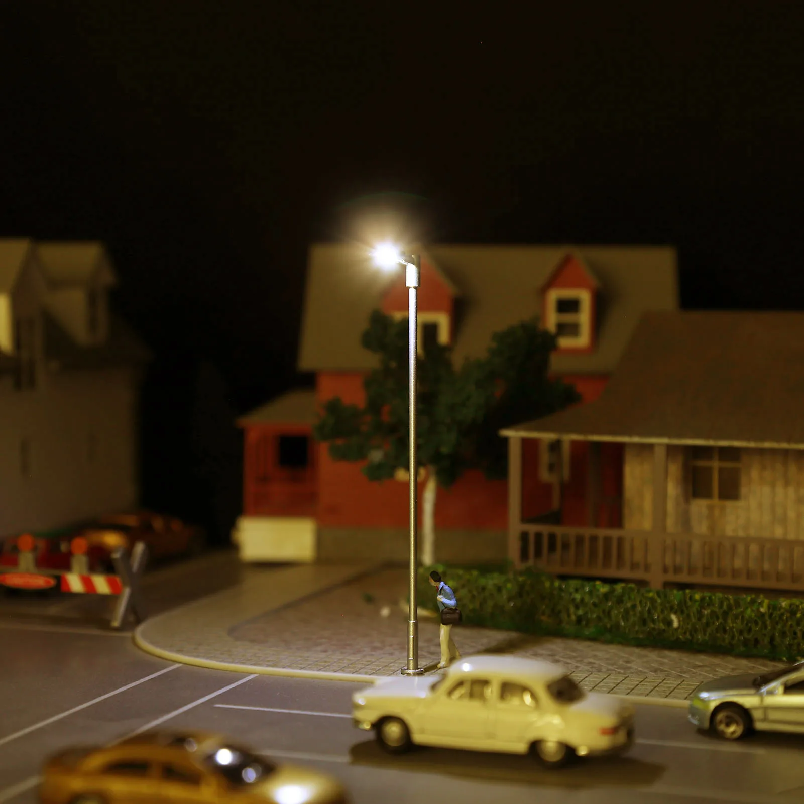 LD12 10pcs Model Street Lights Platform Silver Lamps HO TT N Z Scale Warm White / Bright White LEDs