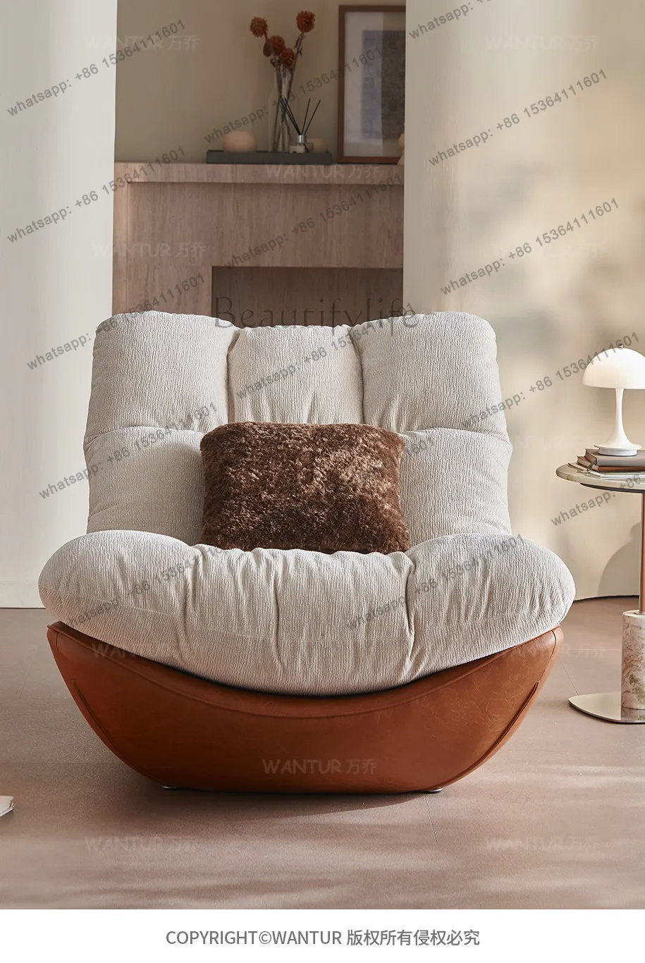 

Italian living room creative single chair Nordic small apartment backrest sofa chair