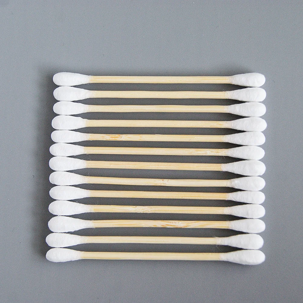 1 กล่อง 500PCS ไม้ไผ่ผ้าฝ้าย Swabs Multi-Purpose Double-HEAD Cotton Sticks เล็บ Eye แต่งหน้าถอดผ้าฝ้าย