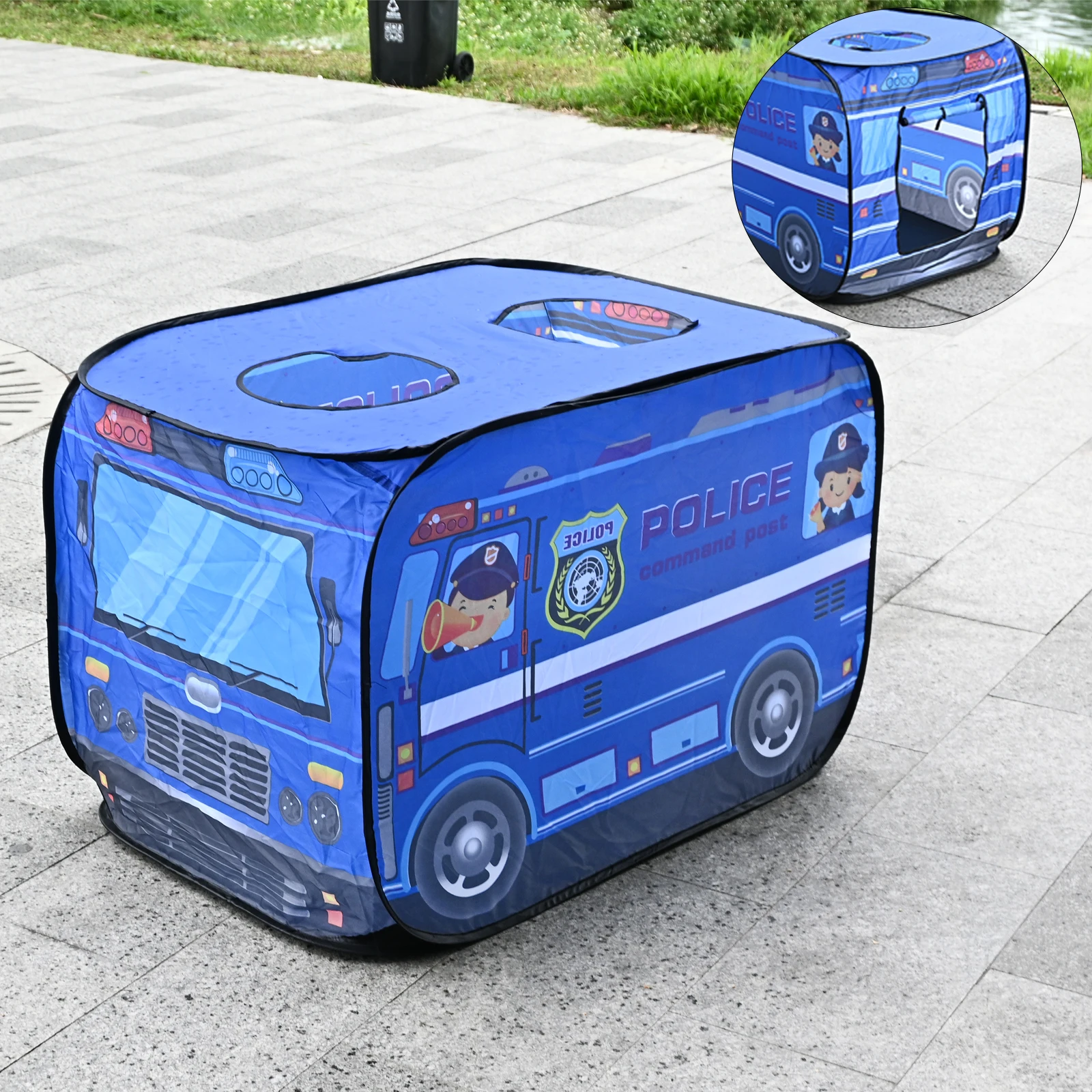 Tenda per auto da polizia antincendio per bambini, casa da gioco per principesse, per ragazzi e ragazze, comodo giocattolo pieghevole per piscina con palline oceaniche
