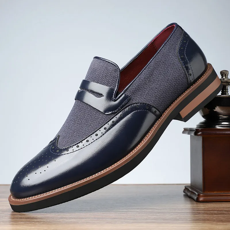 Trend Mixed Color Penny Loafers For Men Flats Male Walking Shoes Business Leather Soft Driving Dress Shoes New Formal Party Shoe