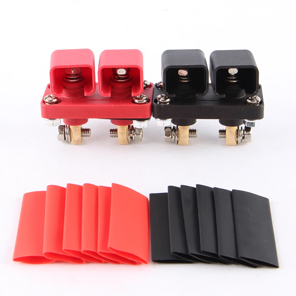 

50A 2 Way/Double Piece Copper Square Through Wall Energy Storage Lithium Battery Terminal Connector for Car RV Modification