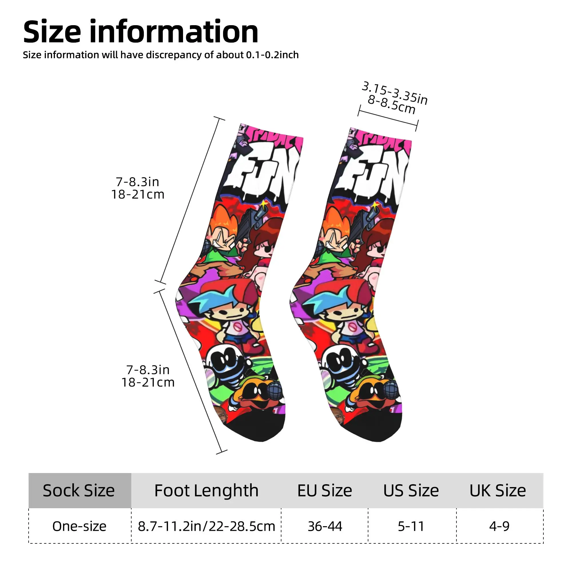 FNF وقت سيء الثلاثي ليلة الجمعة Funkin جوارب تصميم موضة الجوارب الربيع عدم الانزلاق الجوارب الكبار الرجال الجري جوارب مريحة