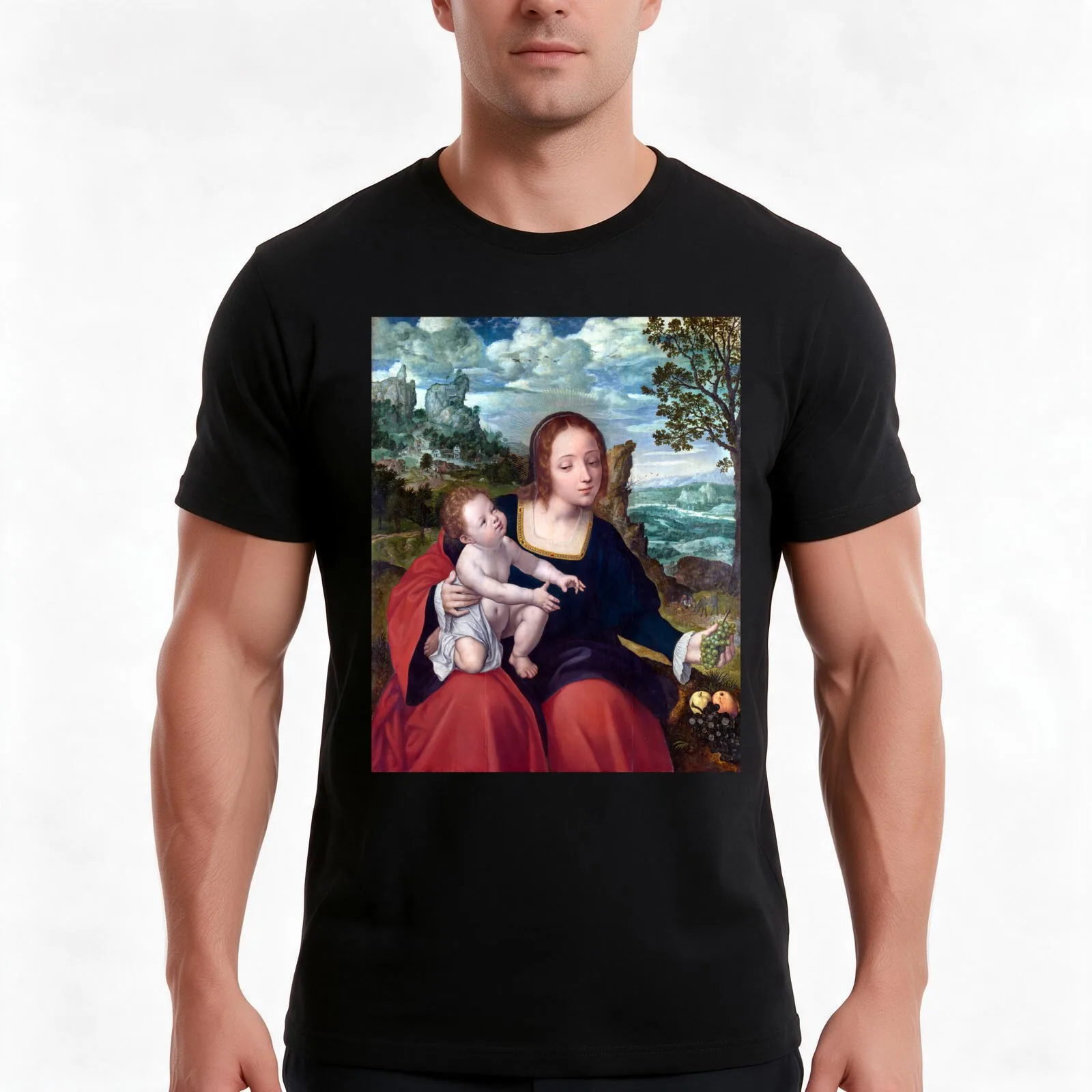 Quentin Matsys The Rest on the Flight into Egypt Men T Shirt t shirt man luxury