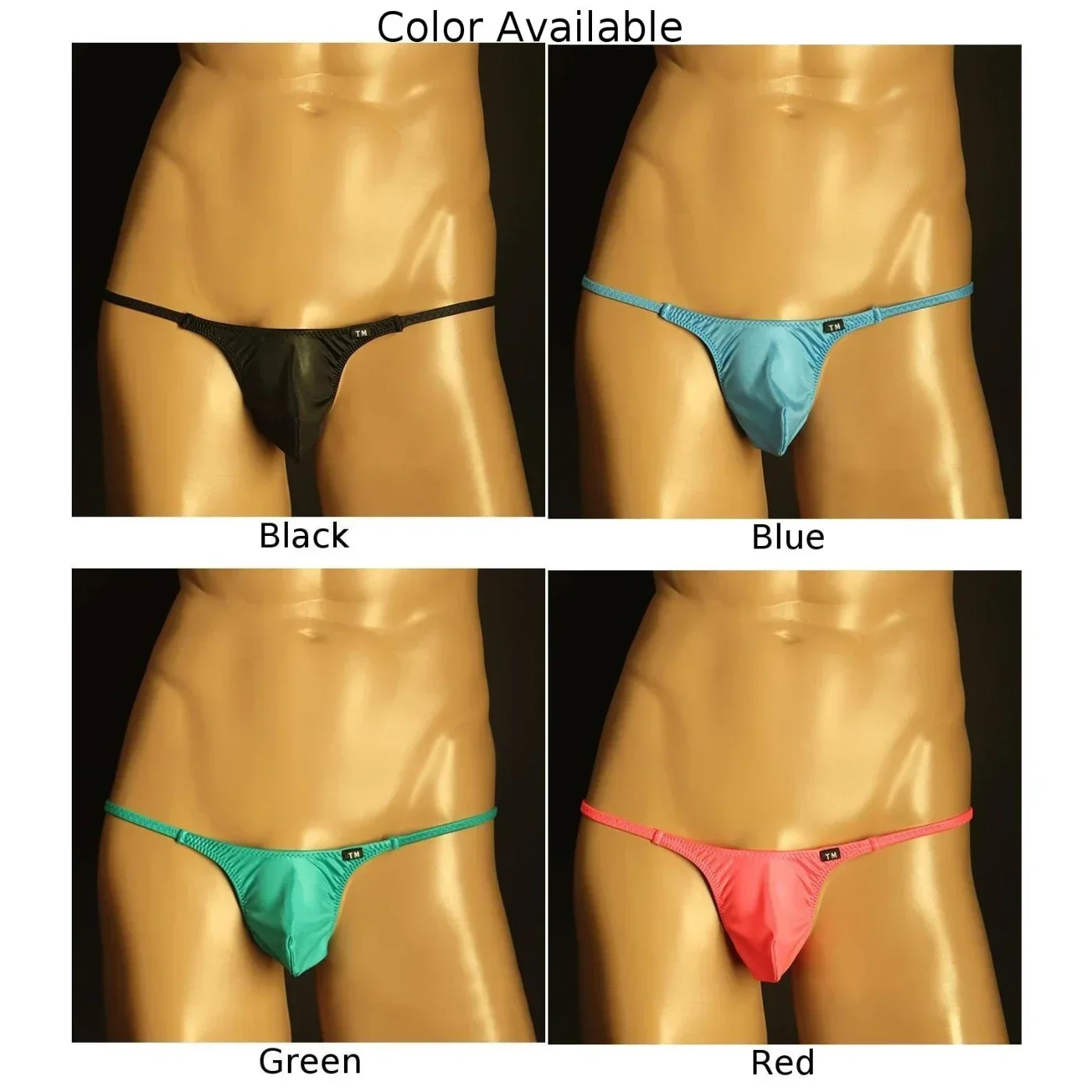 Mens Sexy Bikini Bottom Briefs Low-Rise Jockstrap T-back Pouch Underwear Underpants Thongs Erotic Hombre Male Lingerie Tanga