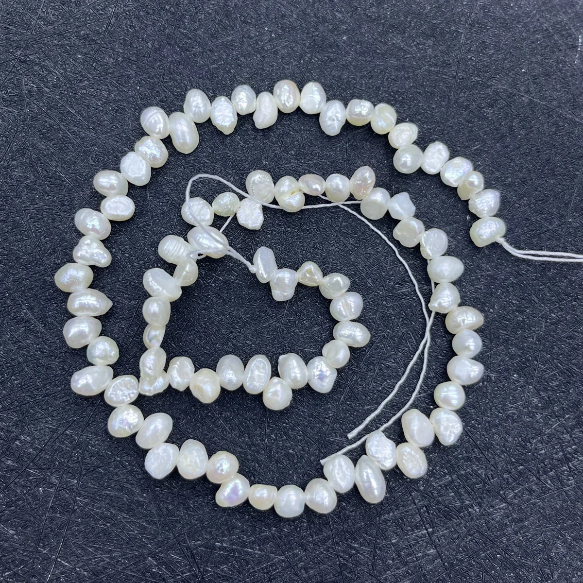 5-6mm Natural Freshwater White Pearl Beads Irregular Shape for DIY Jewelry Making - Women's Wedding Necklace Bracelet Accessorie