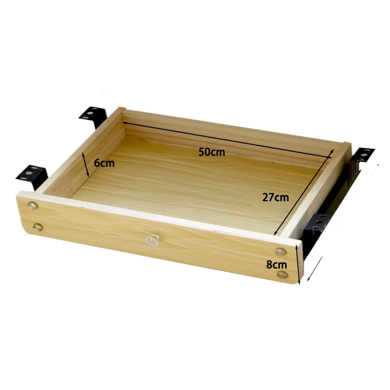 صندوق تخزين من الخشب الصلب تحت المكتب، صندوق تخزين منزلق لمحطة عمل المكتب، منظم إضافي، خزانة ملفات معلقة مخفية #6
