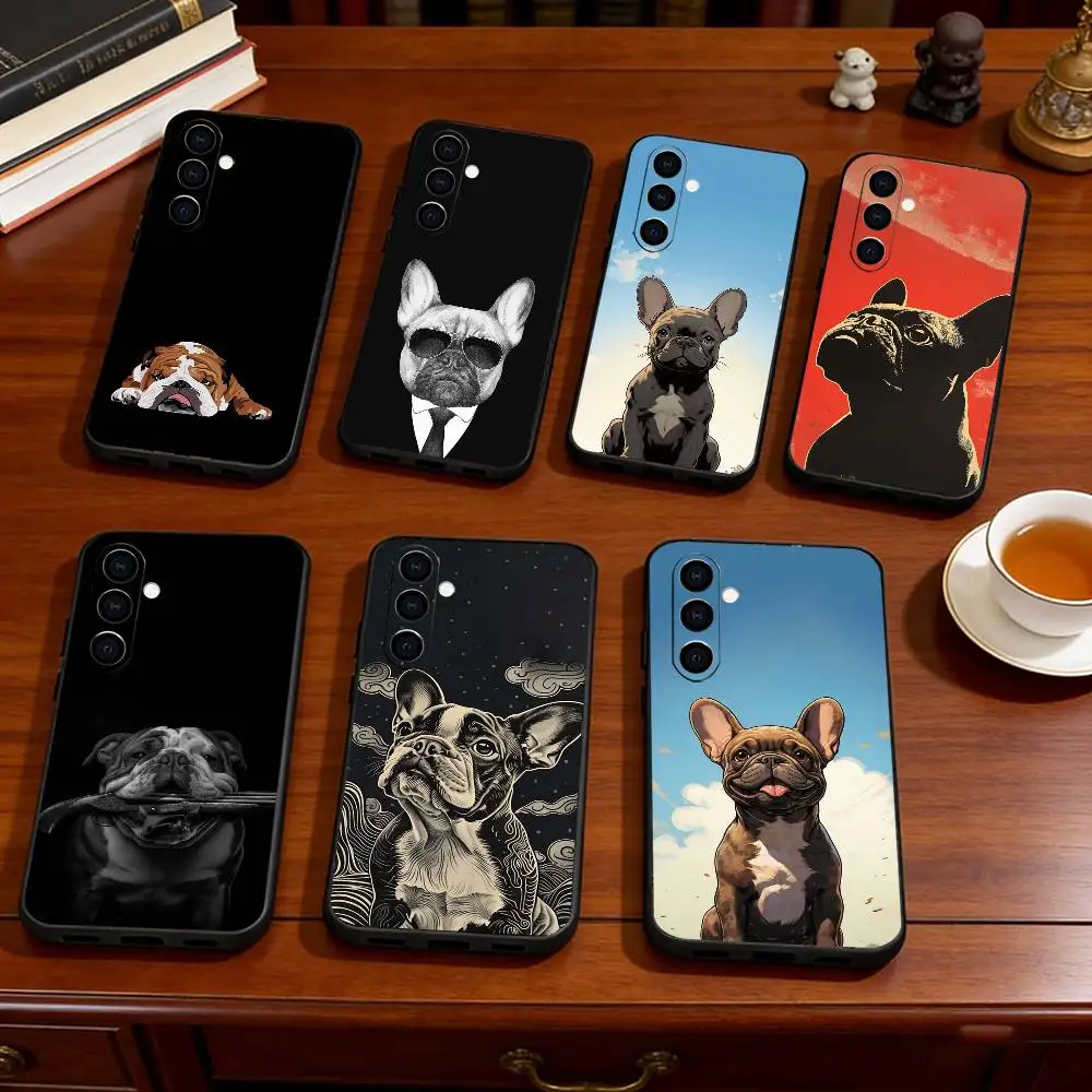 F-French B-Bulldog  Phone Case For Samsung Galaxy A73,A72,A71,A70,A53,A52,A51,Soft Silicone Black Cover
