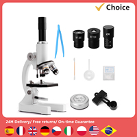 64X-2400X Monocular Optical Microscope Elementary School Children Science Biology Teaching Microscope Children Birthday Gifts