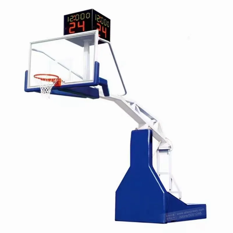 Hydraulic Basketball Stand Pole Adjustable Movable Portable Rack Basket Ball Hoop Games Court Indoor Outdoor Sports Equipment