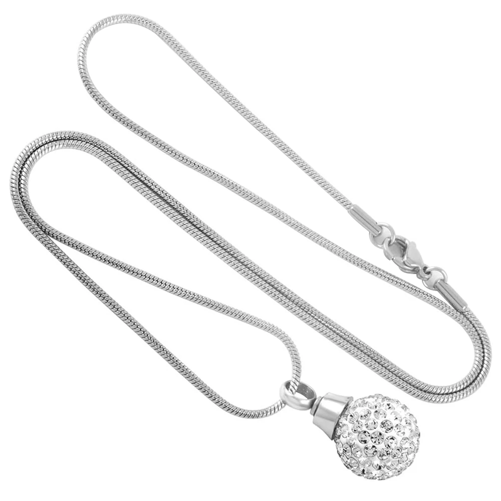 كريستال الكرة جرة قلادة للرماد الفولاذ المقاوم للصدأ كريستال تذكار مجوهرات الحرق التذكارية للرماد قلادة المنجد #3