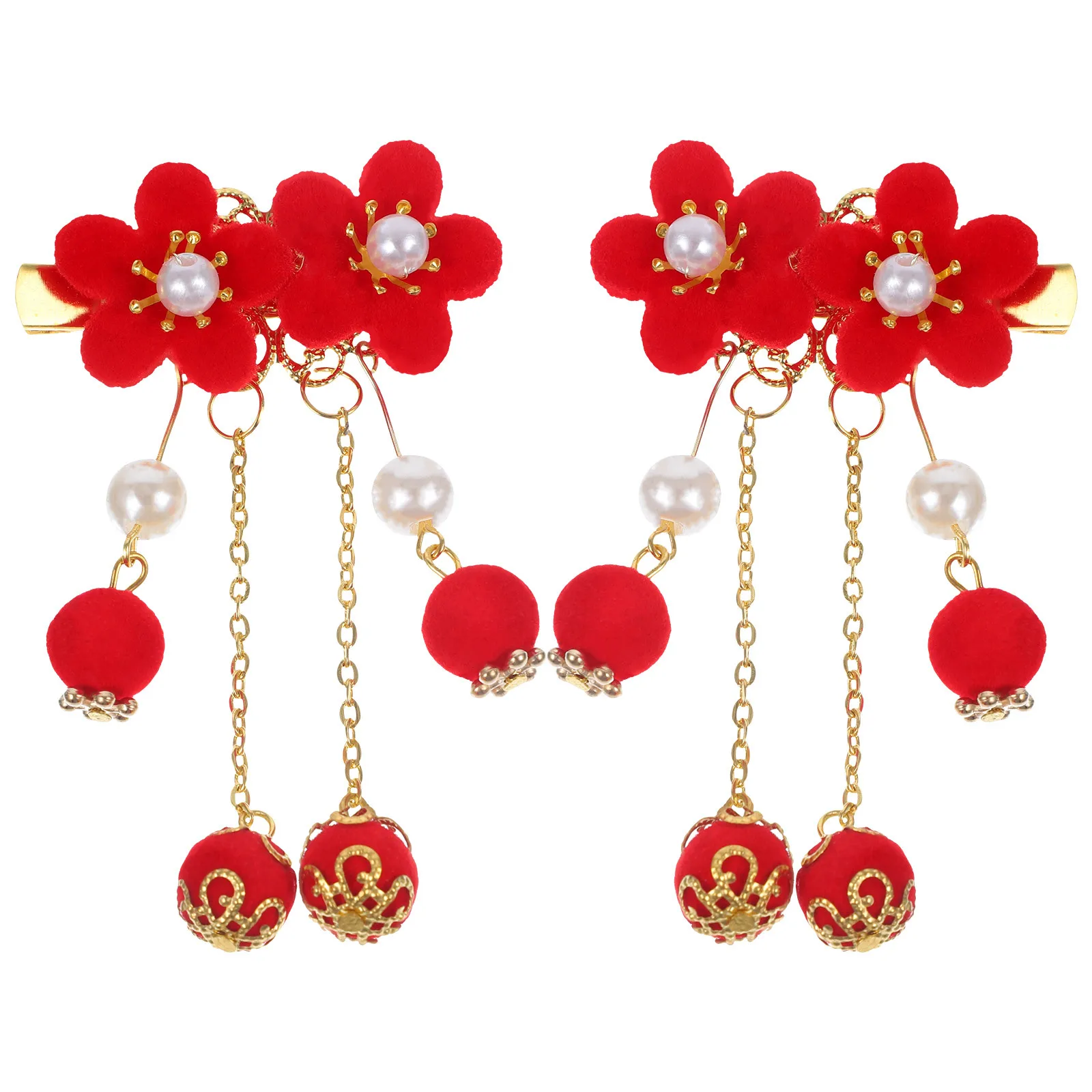 

1Pair Ancient Style Hair Clip for Kids Chinese Hanfu Headwear Tassel Hairpin Girl Baby Accessories Elegant Traditional Design