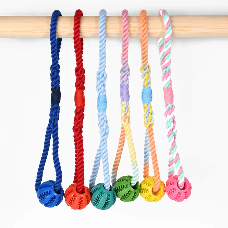 

Weaving cotton rope, pet dog toy, grinding teeth, cleaning teeth, bite resistant, relieving stuffiness, food leakage ball