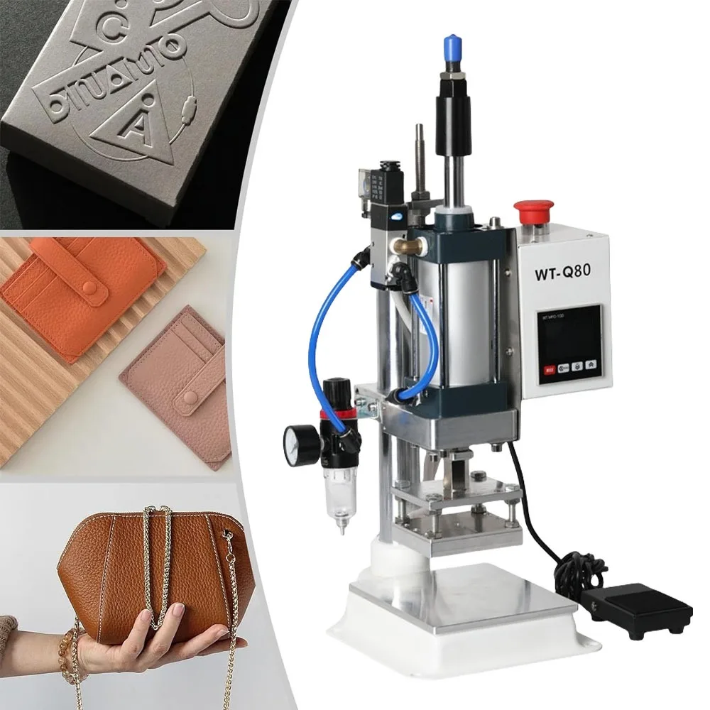 220/110V Pneumatic Hot Stamping Machine Bronzing Device 8*10cm Gilded Peper Foil For PVC Leather,Plastic,Max air pressure 0.6MPA