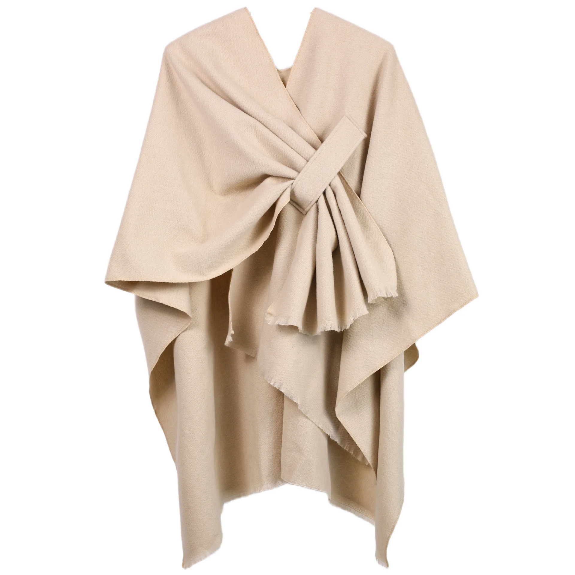 เสื้อคลุมโอเวอร์ไซส์แบบเปิดด้านหน้าสำหรับผู้หญิง มีรอยผ่า สีพื้น ไซส์ใหญ่ แฟชั่นฤดูใบไม้ผลิ-ฤดูใบไม้ร่วง 2024