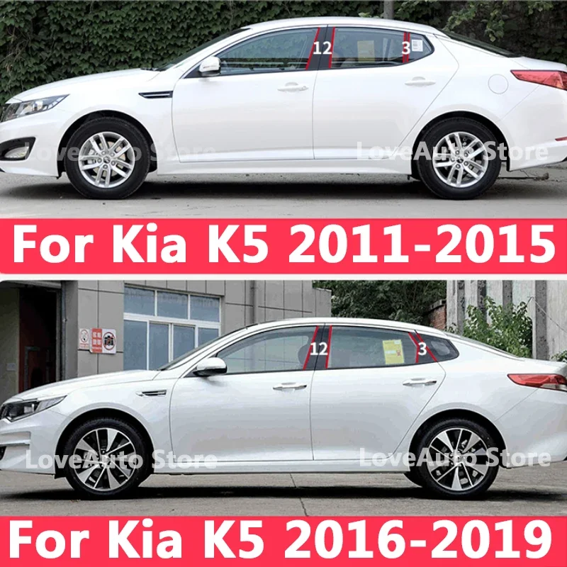 

for Kia K5 Optima 2019 2018 2017 2016 Car Window Central Column B C Pillar Cover Trim Mouldings Sticker Frame 2011-2015