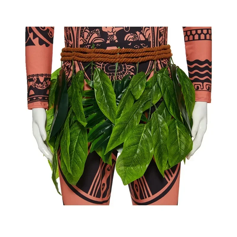 Disfraz de Moana Maui para hombre y mujer, conjunto de 3 piezas de disfraces de Halloween, tatuaje Unisex