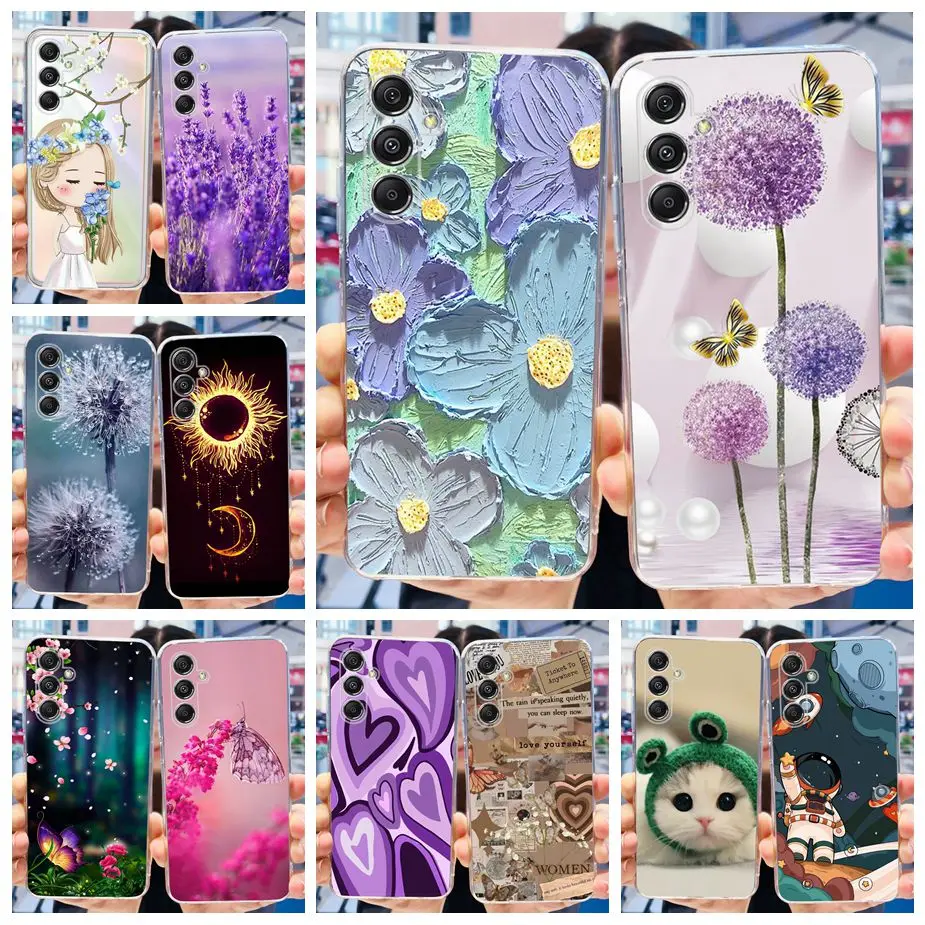 For Samsung Galaxy M34 5G Case SM-M346B Colorful Painted Back Cover Clear Silicone Phone Case For Samsung M34 M 34 5G Soft Shell