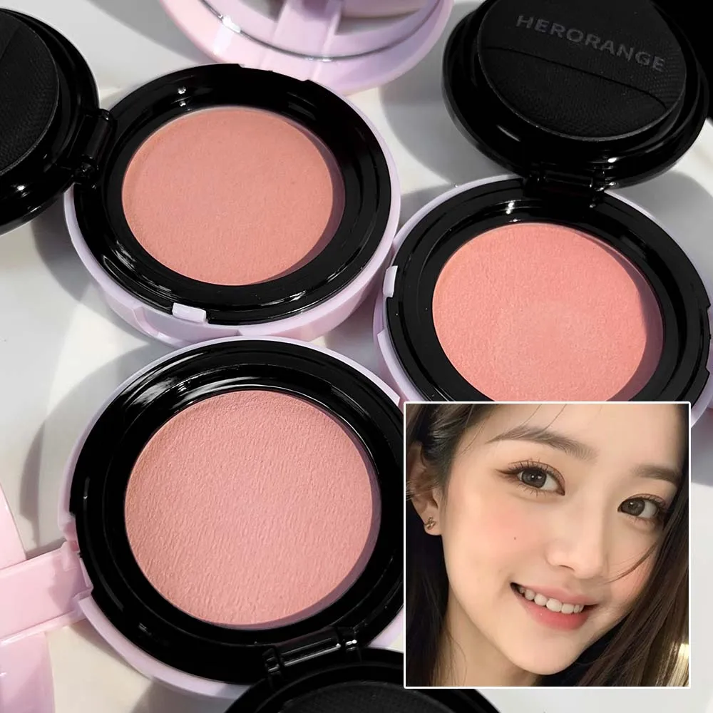 Natürliche nackte matte süße erröten natürliche samt matte Make-up Puder Creme Mädchen Gesicht rosa Kontur Mousse erröten Palette Make-up