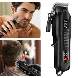 HIENA-cortapelos profesional para hombre, kit de máquina de corte de pelo de barbero, batería potente de 1200mah, recortadores de pelo eléctricos inalámbricos