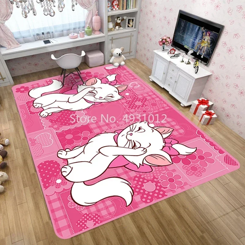 Disney Marie cat Winnie Bear Rug  for Baby Kids Bedroom Living Room Carpet Non-slip Mat Home Floor Decoration