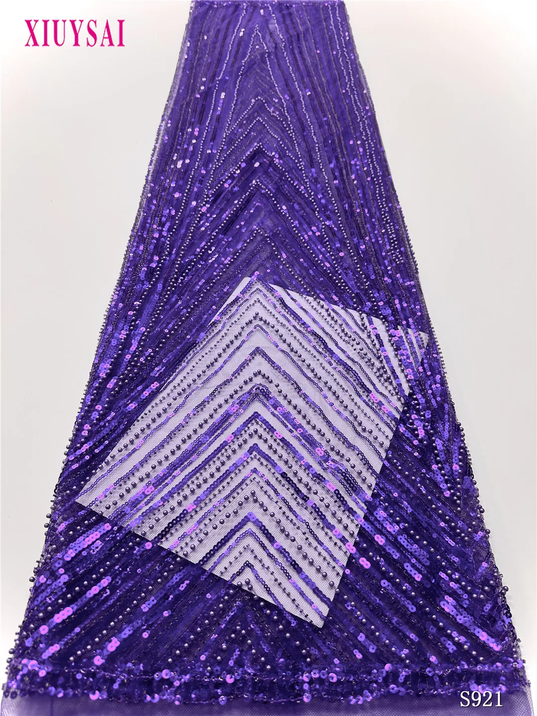 

Wholesale African Beaded Lace Fabric French Bridal Sequins Lace Fabric 2025 Luxury Nigerian Tulle Lace Fabric Couture Materiel