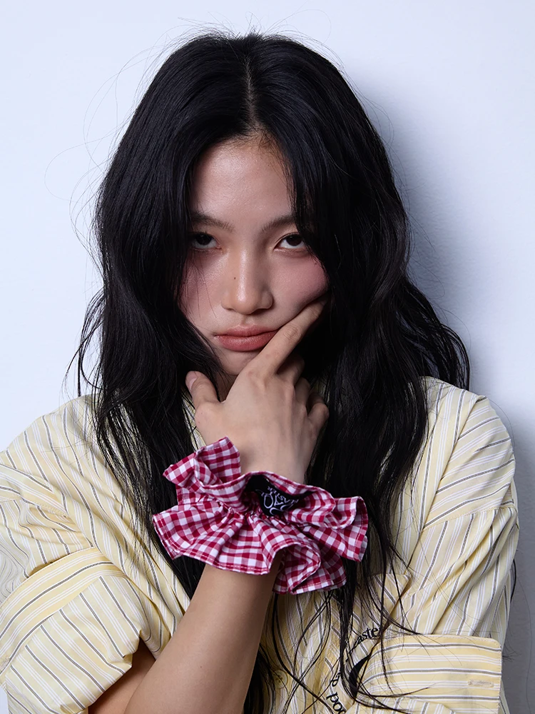 ビースターレトロダブルレイヤー韓国風チェック柄ヘアタイスイート多用途高級感ヘアバヘッドロープ冬2025