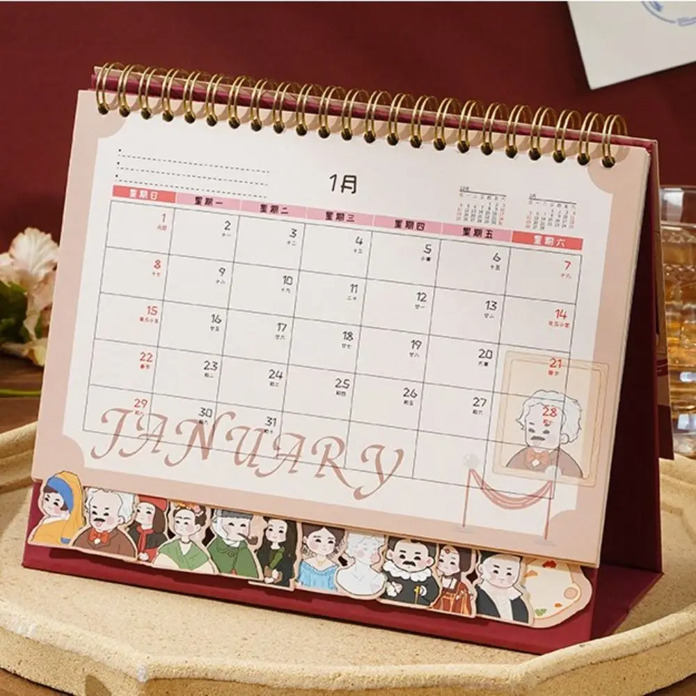 Cartoon Dragon Hall of Fame Calendar Cute Stable Cartoon Desk Calendar Thickened Tripod 2024 Year Desk Calendar New Year